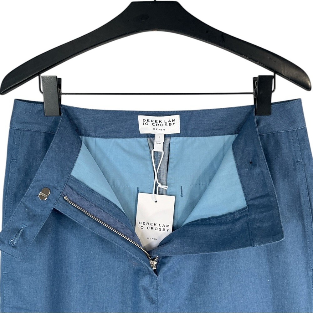 NWT Derek Lam 10 Crosby Eli Wide Leg Pants in Medium Blue Size 8 - Picture 9 of 12
